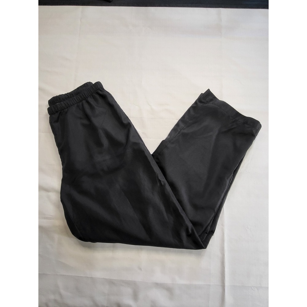 GTM Sportswear Mens Black Mesh Lined Athletic Track Pants Medium Drawstring